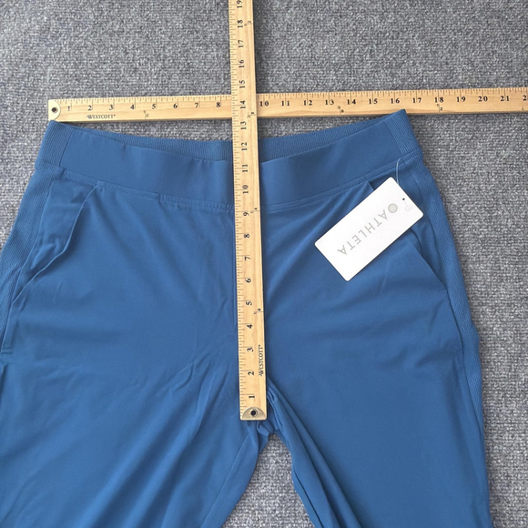 Athleta Brooklyn Ankle Pant Womens 14P Petite Blue Stretch Travel Pockets - Picture 6 of 13